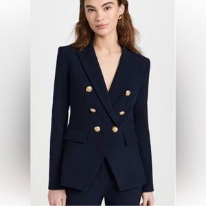 Karl Lagerfeld Black and Gold Double-Breasted Blazer